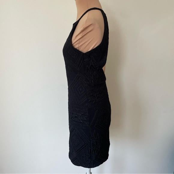 PARKER REVOLVE Black Jacquard Embellished Aztec Print Halter Jaden Mini Dress XS - Picture 2 of 6